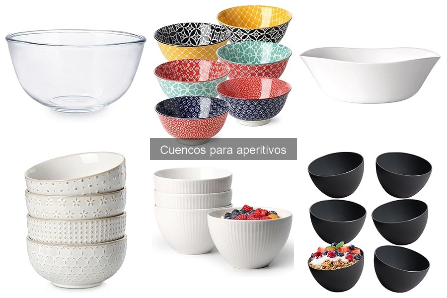 Comparativa de cuencos de bambú y vidrio para aperitivos
