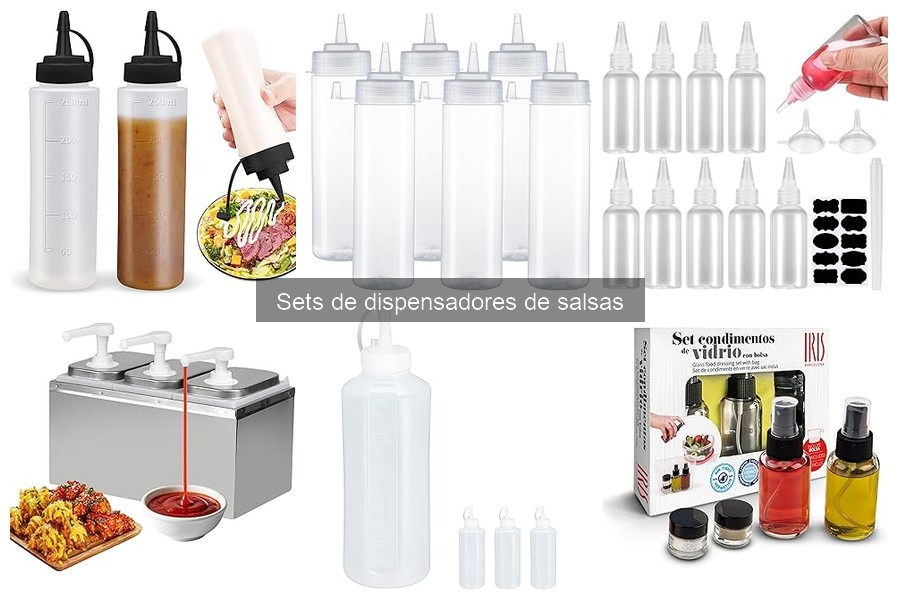 Comparativa de sets de dispensadores de salsas: vidrio vs plástico vs acero inoxidable