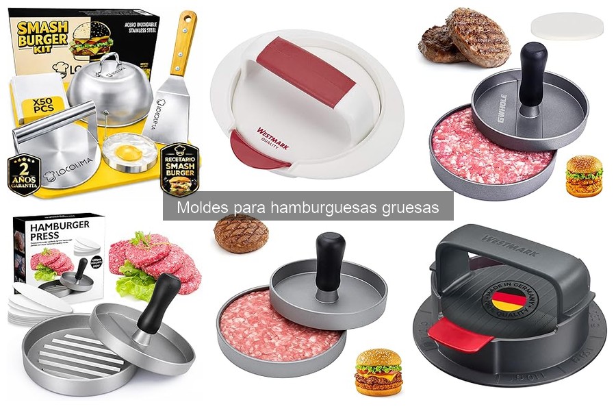 Mejores moldes para hamburguesas gruesas: comparativa 2023