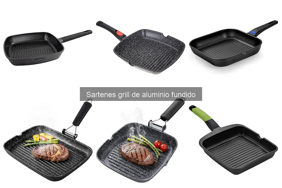 Sartenes grill de aluminio fundido para cocinar saludablemente